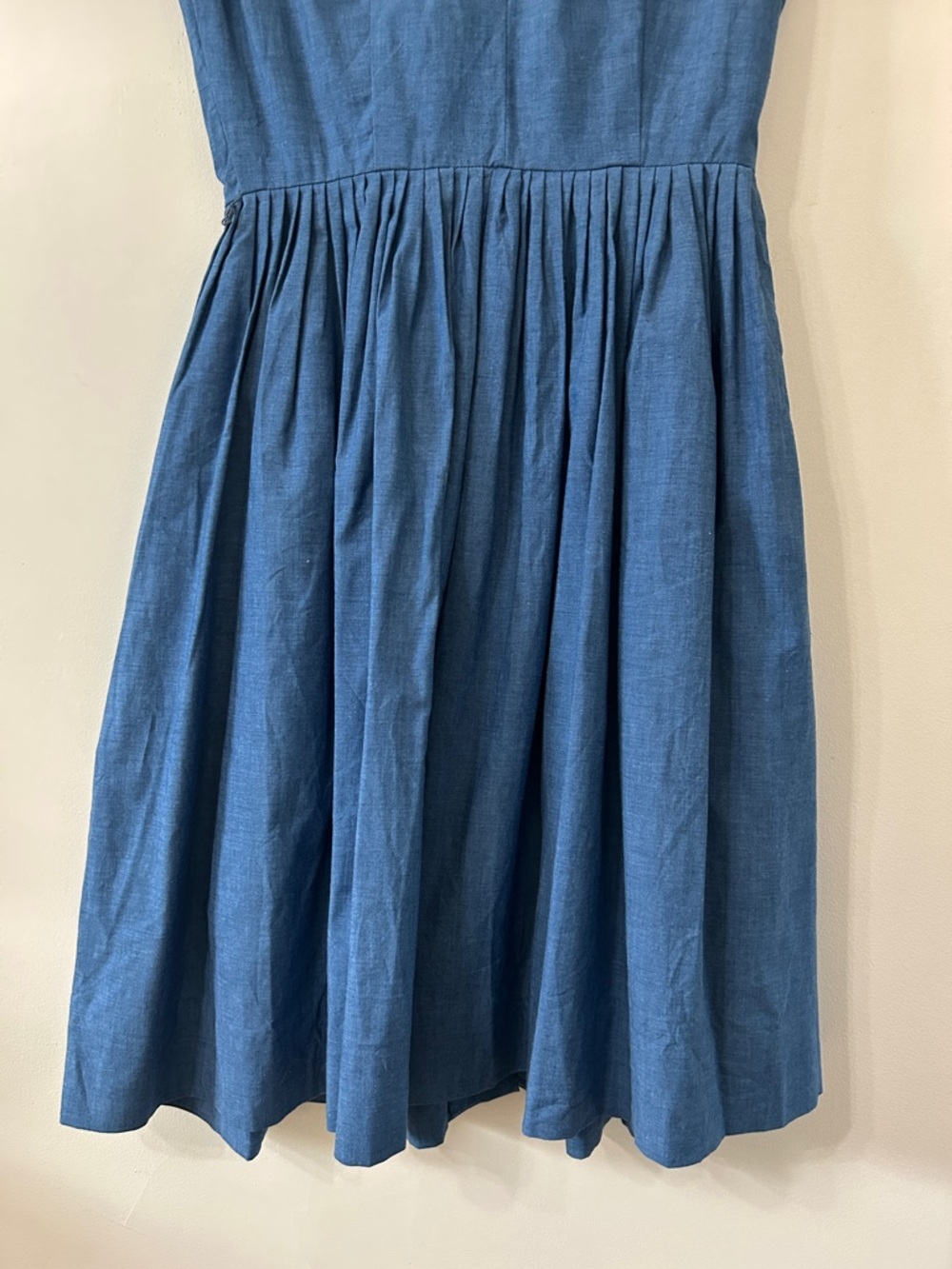 Vintage Dixie Deb Dress Women’s Handmade? Denim Blue Dress Western Full Skirt - Picture 9 of 16